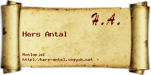 Hers Antal névjegykártya